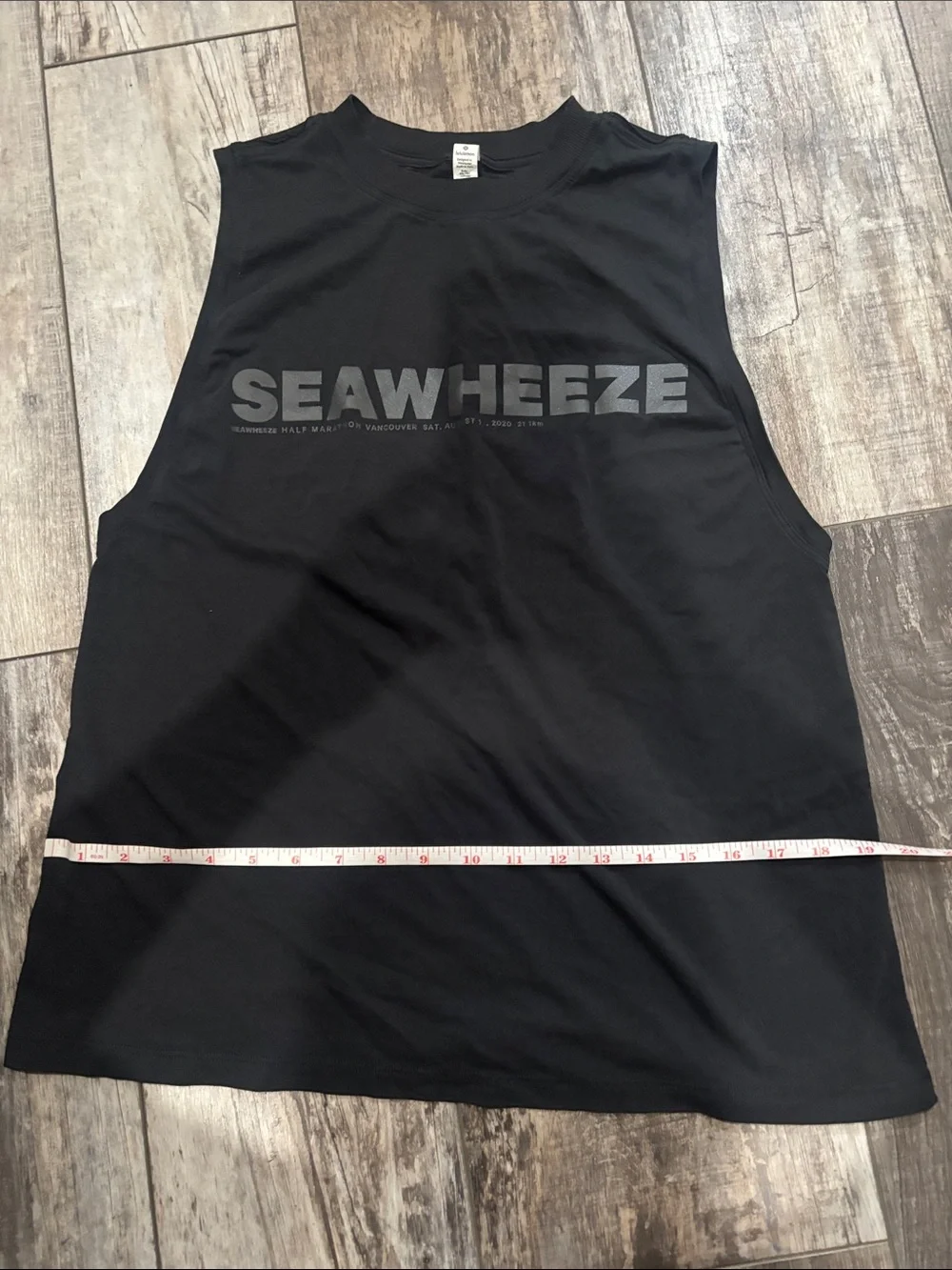 lululemon athletica Black Muscle Tee with 'SEAWHEEZE' Logo